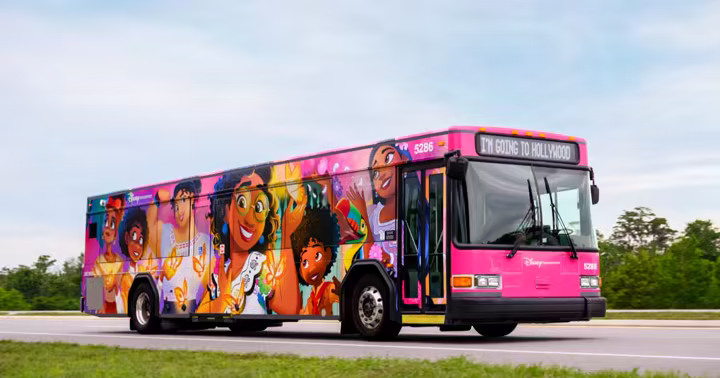 A Walt Disney World bus on the road