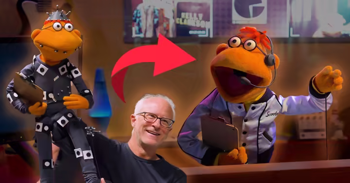 Scooter in Walt Disney Imagineering's video about Rock 'n' Roller Coaster Starring The Muppets