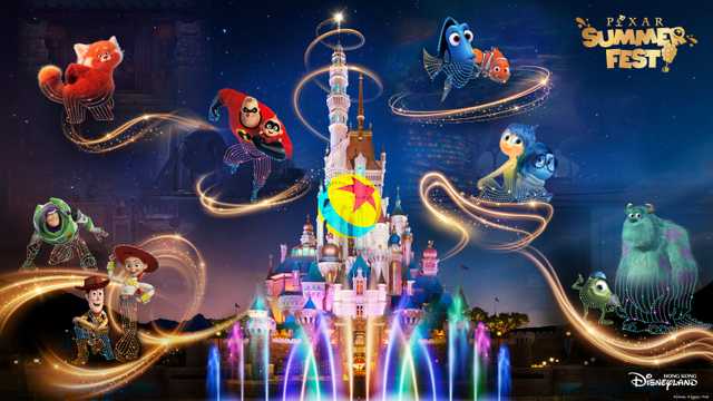 Pixar Summer Fest character artwork from Hong Kong Disneyland Resort