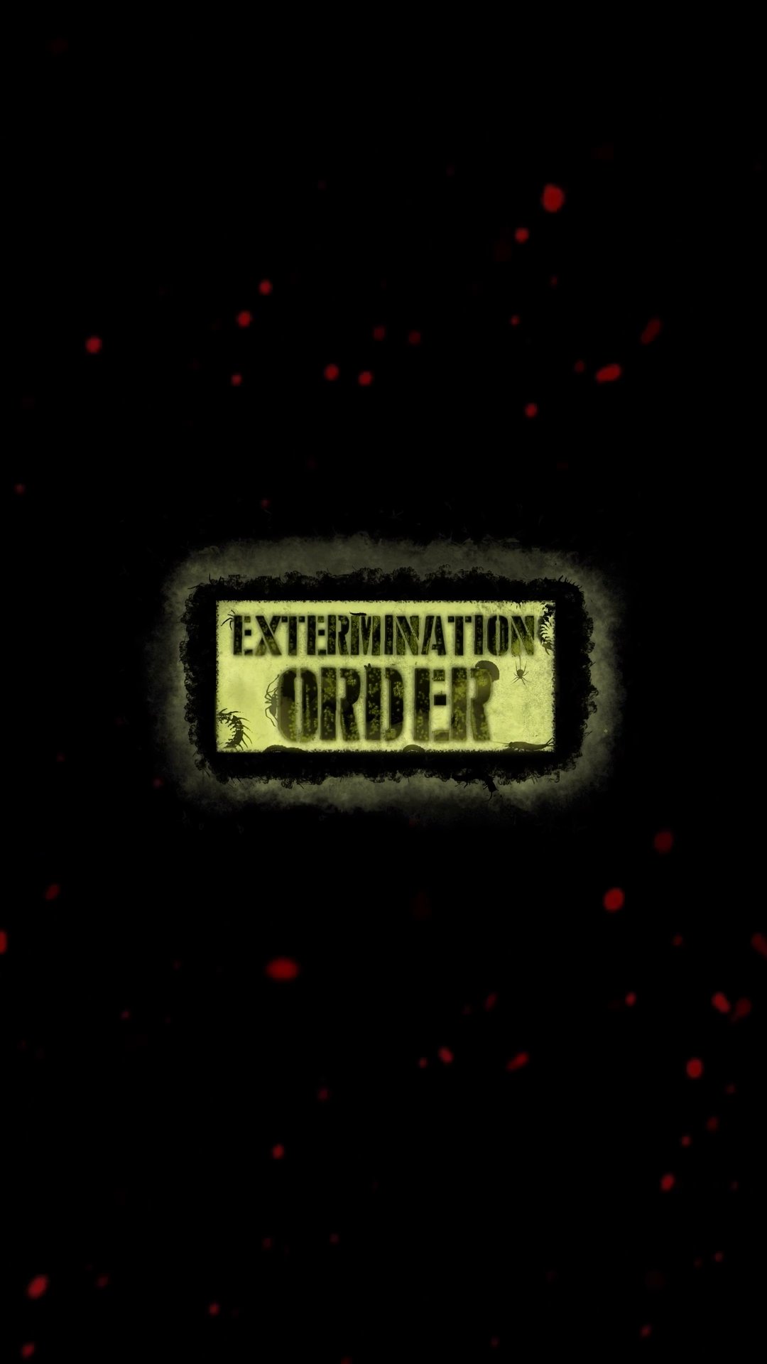 Extermination Order title card surrounded by insects