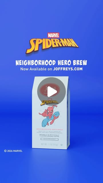 Opening frame of Joffrey's Spider-Man Neighborhood Hero Brew Instagram Reel