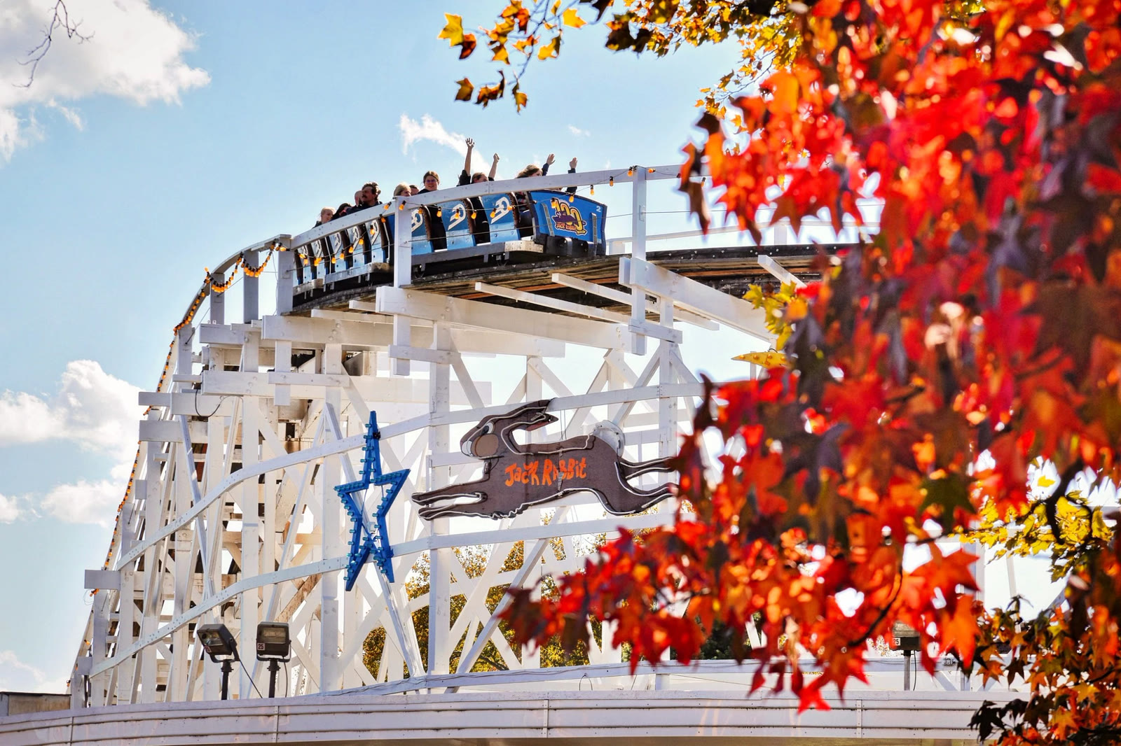 Jack Rabbit coaster at Kennywood during Phantom Fall Fest