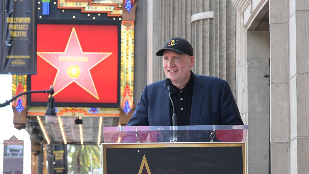 Marvel chief Kevin Feige speaks at his Hollywood Walk of Fame ceremony
