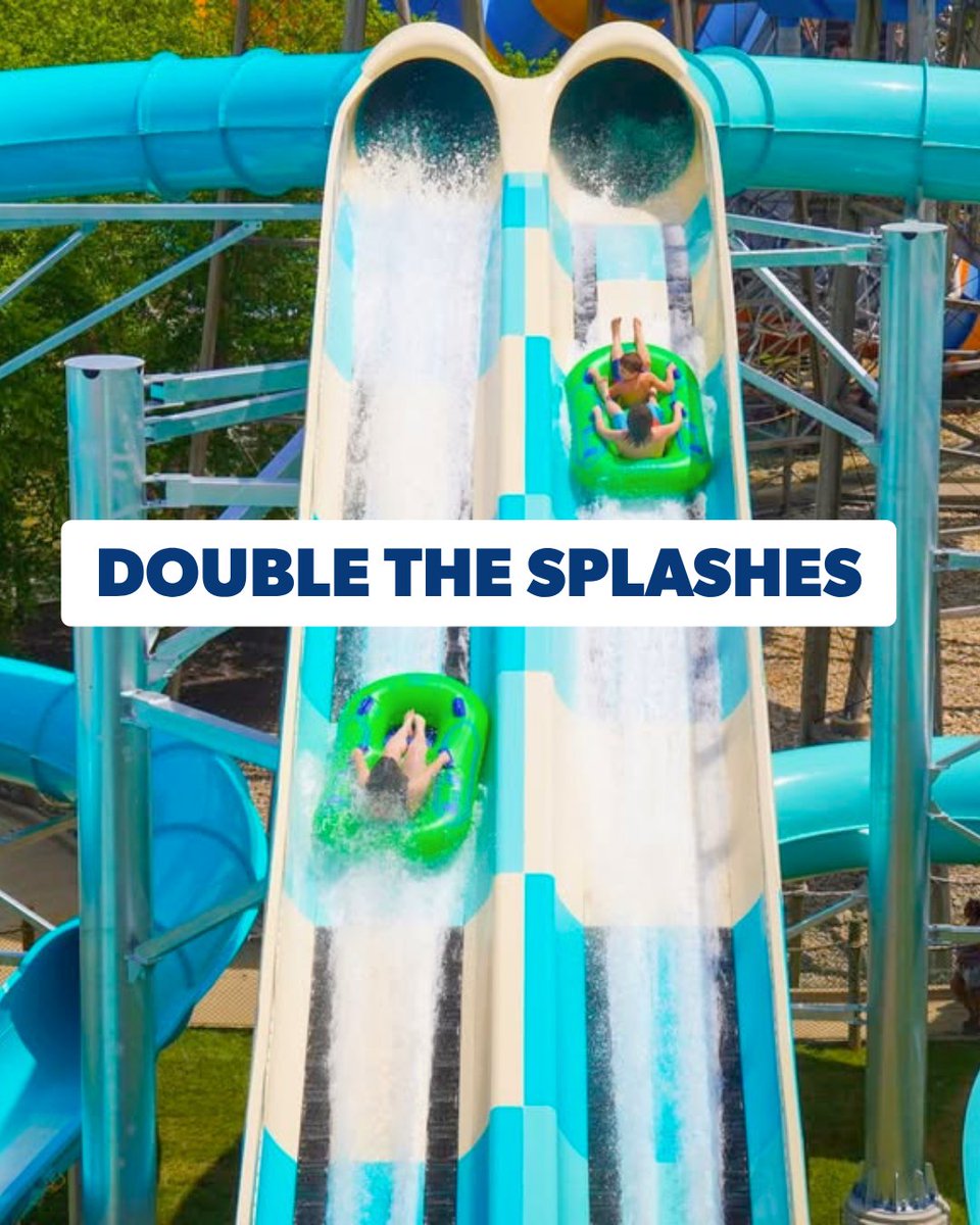 Kings Island Soak City flash sale artwork with water park pools and slide towers