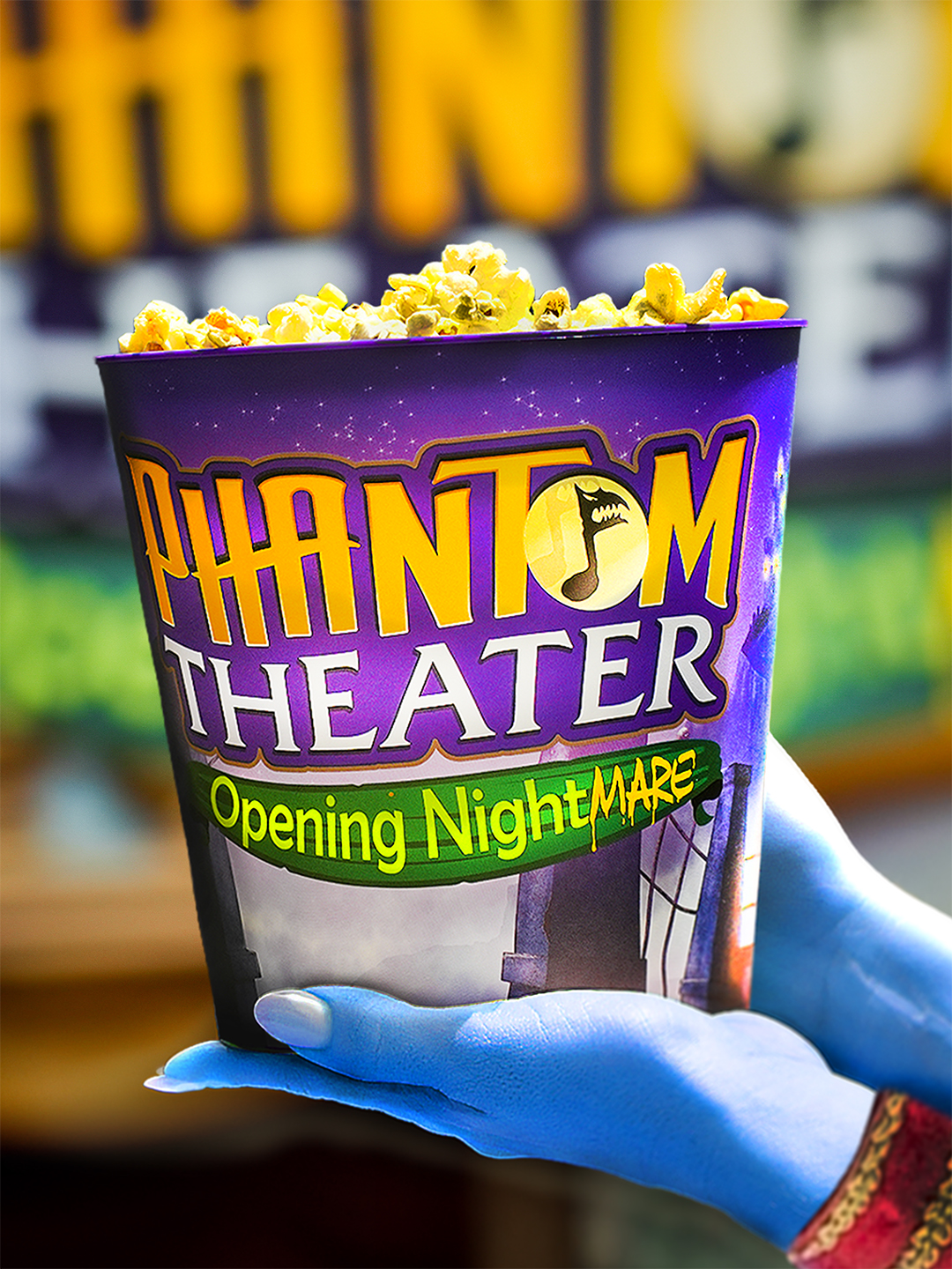Phantom Theater Opening Nightmare popcorn bucket at Kings Island