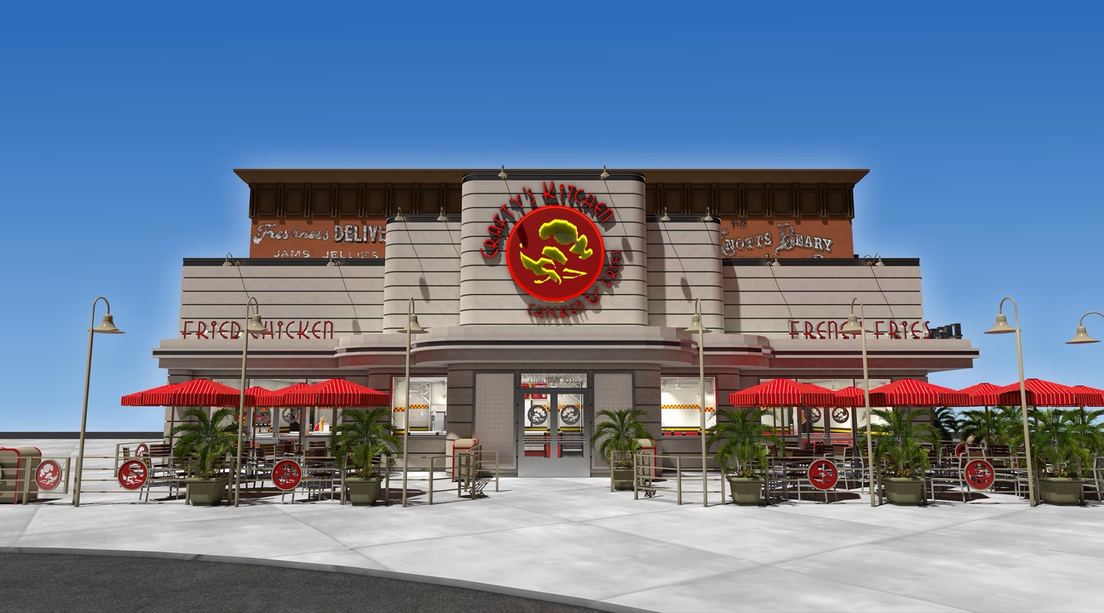 Concept art of Crafty’s Kitchen at Knott’s Berry Farm