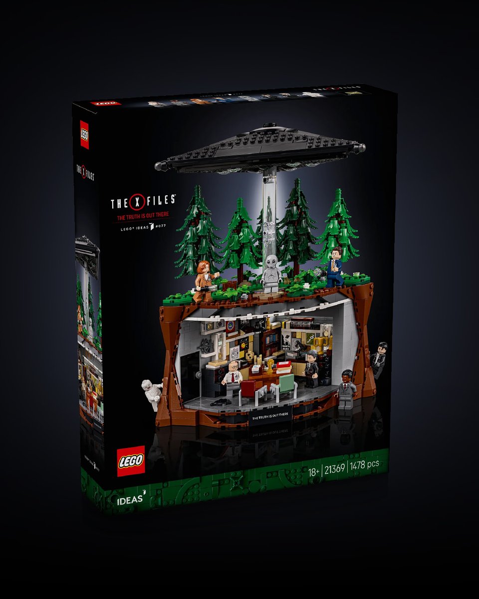 LEGO Ideas The X-Files set box with the assembled model shown on the front