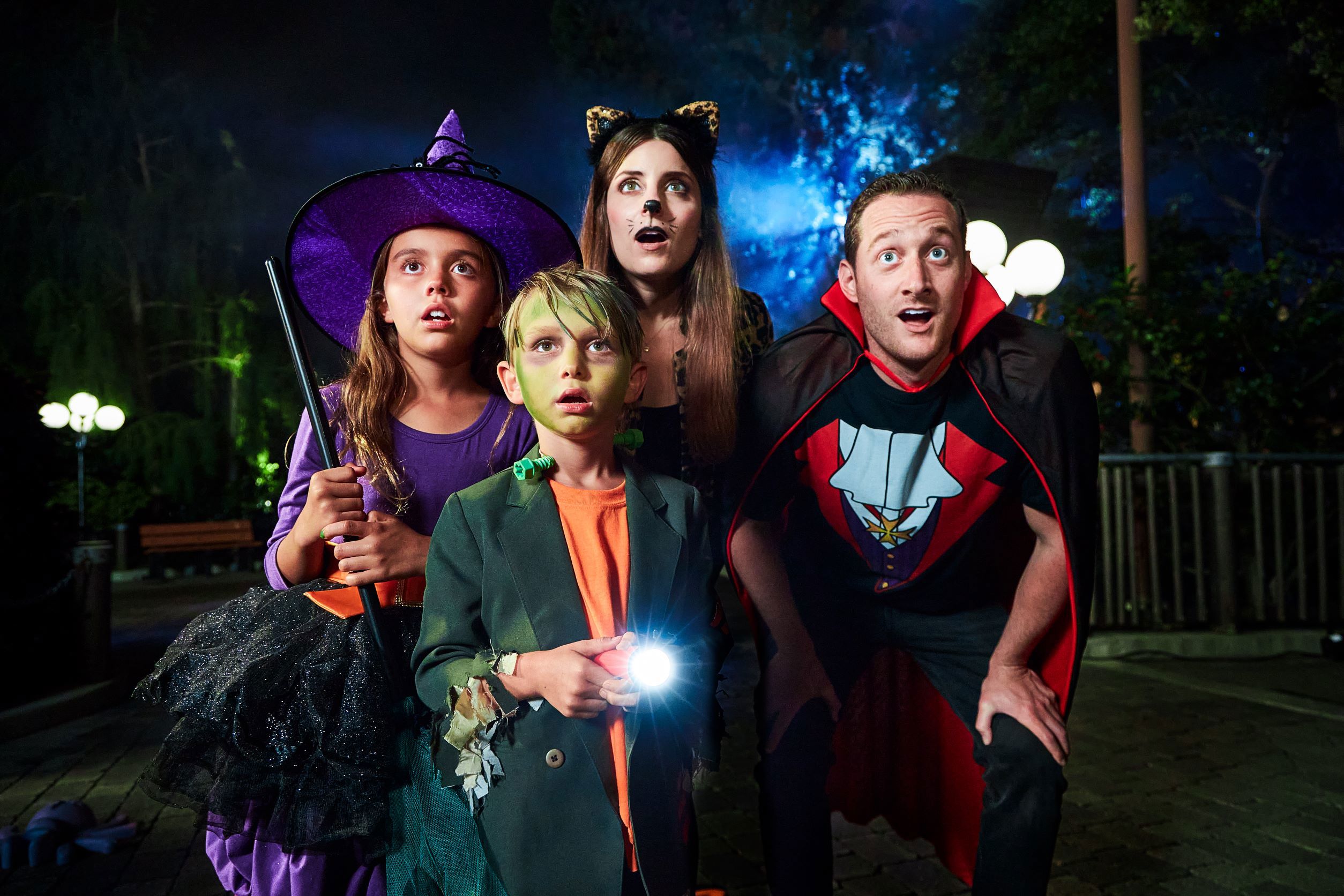 A family in costumes at LEGOLAND Florida Brick-or-Treat