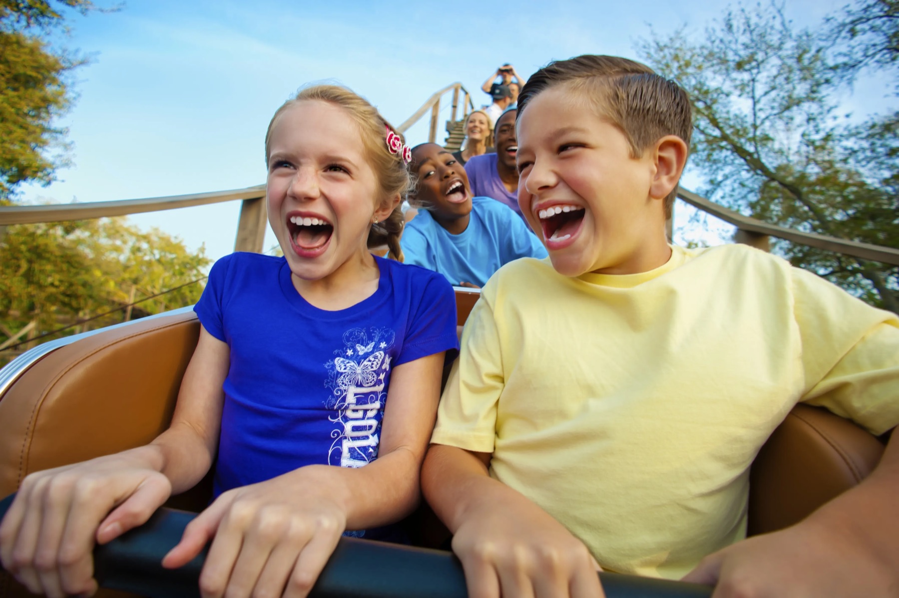 Children riding Coastersaurus at LEGOLAND Florida Resort