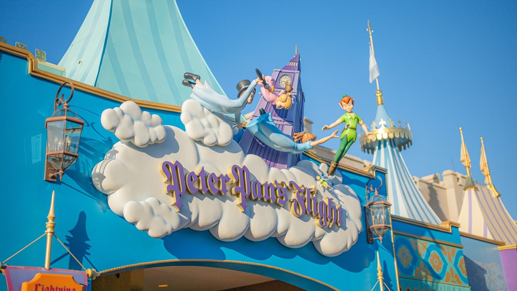 Peter Pan's Flight entrance sign at Magic Kingdom
