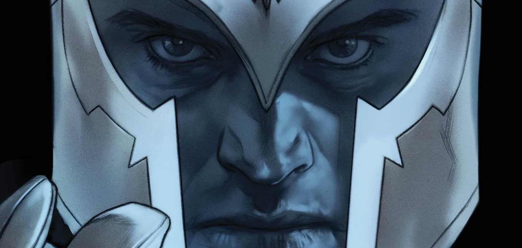 Official Marvel artwork of Magneto wearing his helmet