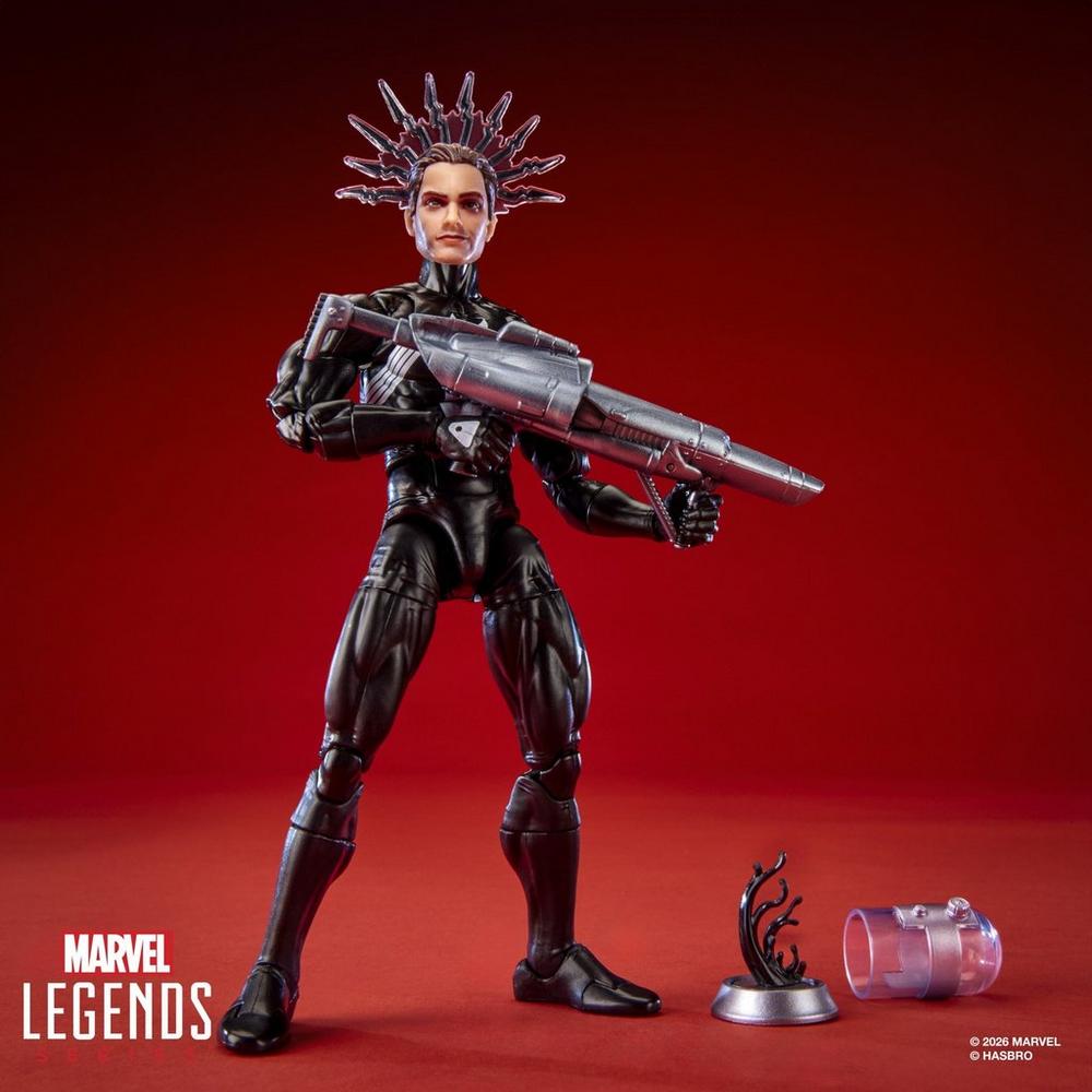 Unmasked Peter Parker figure holding the Sonic Blaster