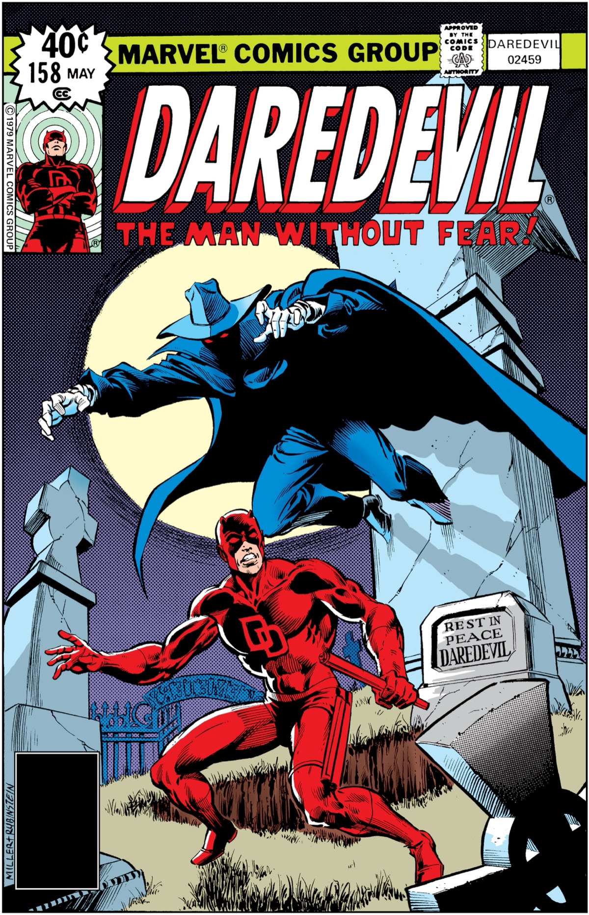 Daredevil #158 cover art from Marvel’s official tribute to writer Roger McKenzie