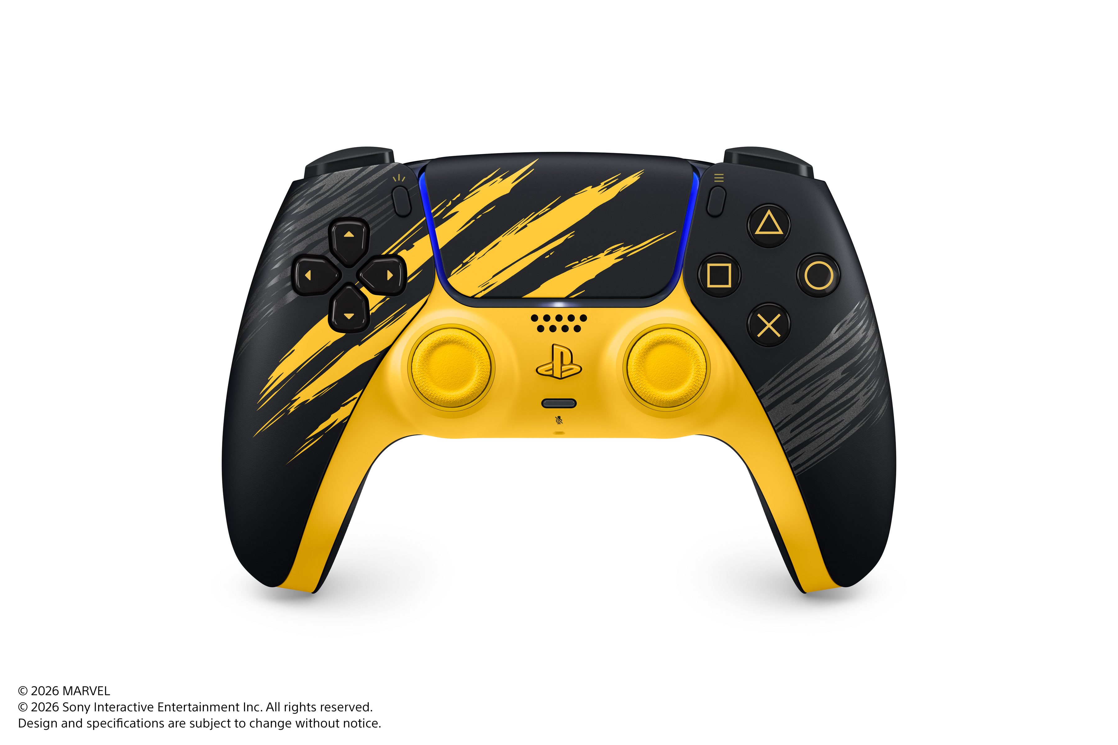 Battle Yellow and black DualSense wireless controller for Marvel's Wolverine