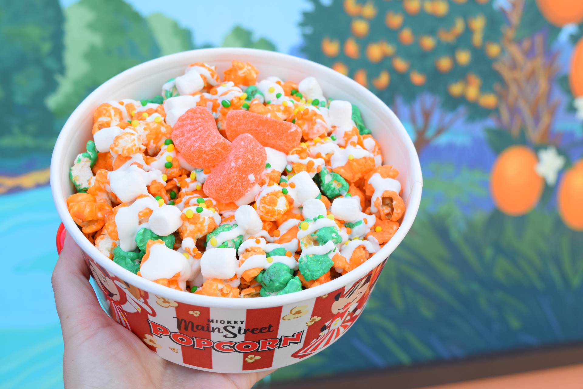 Mickey Main Street Popcorn bag for the Disney Springs create-your-own popcorn offering