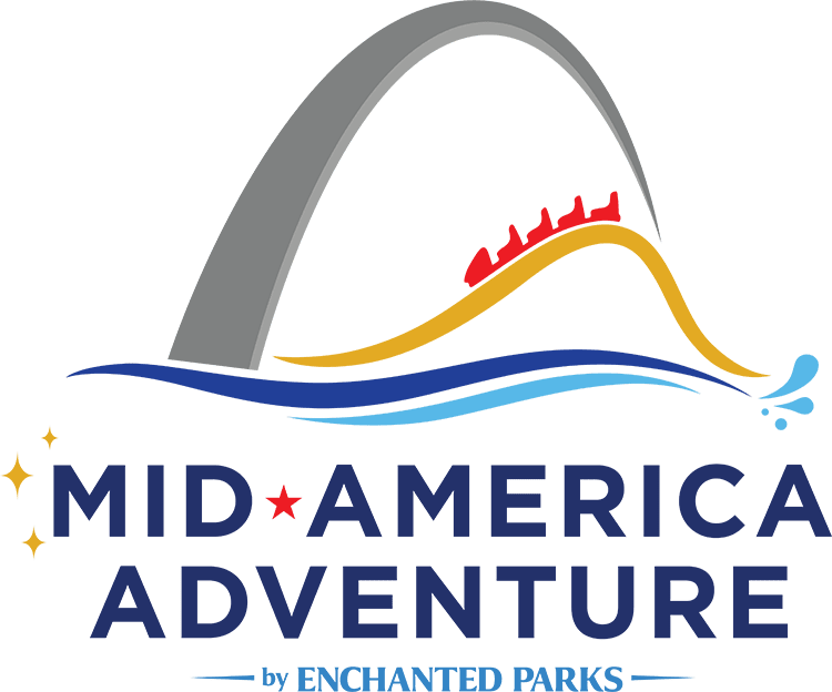 Mid America Adventure logo showing a St. Louis arch, roller coaster and water elements