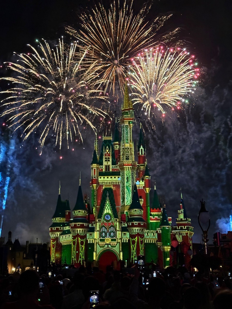 Fireworks over Cinderella Castle during Mickey's Not-So-Scary Halloween Party