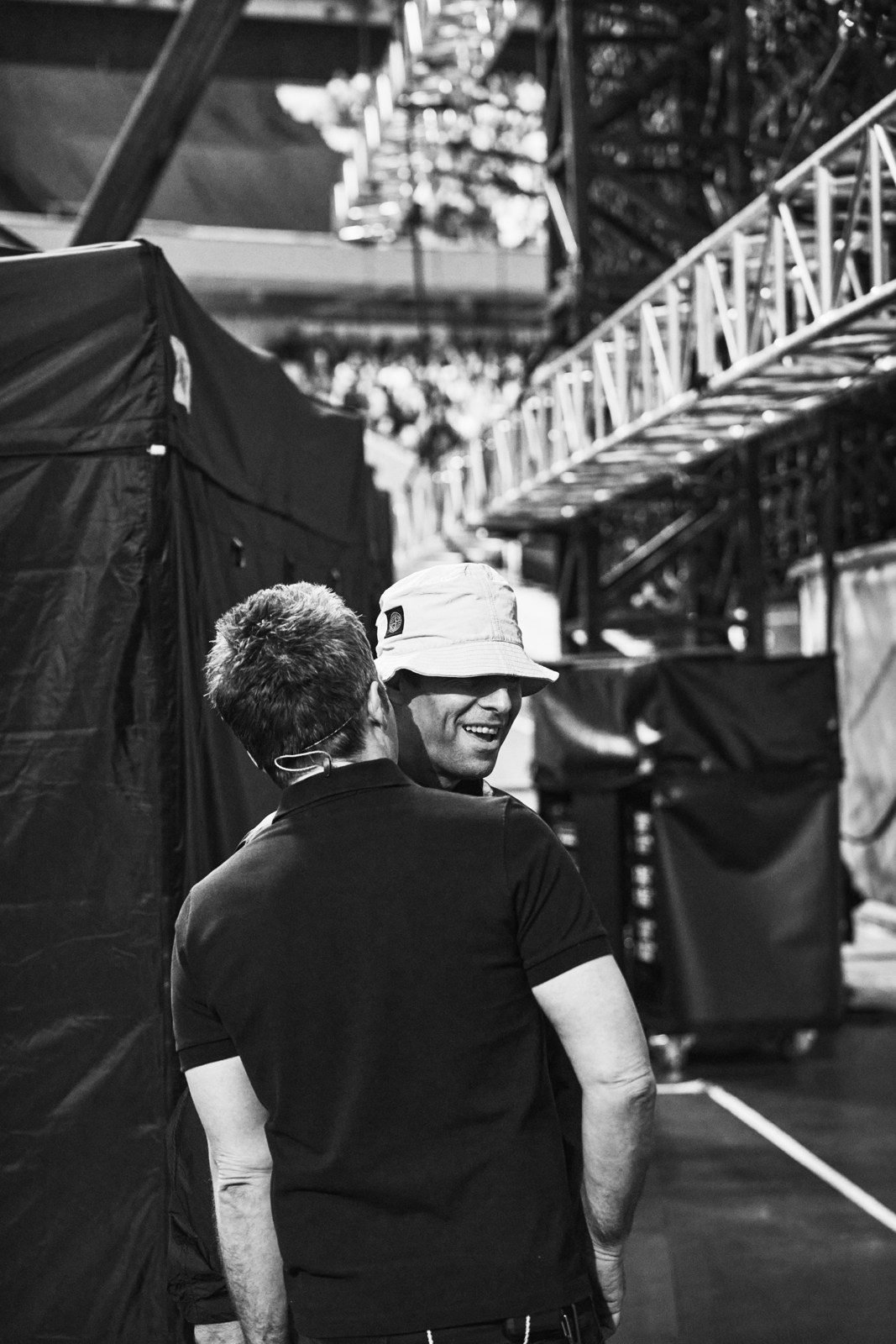 Liam and Noel Gallagher backstage in a promotional photograph supplied by Disney