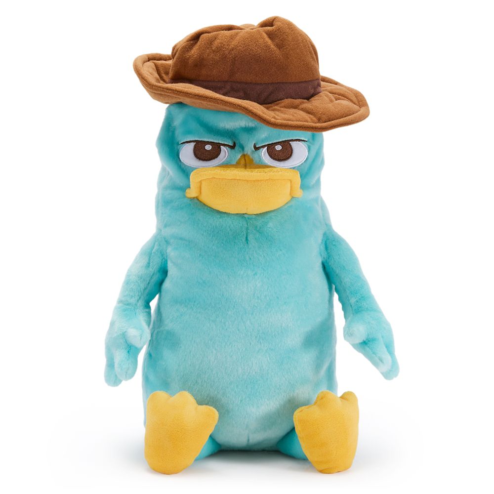 Agent P transforming plush wearing a brown fedora on a white background