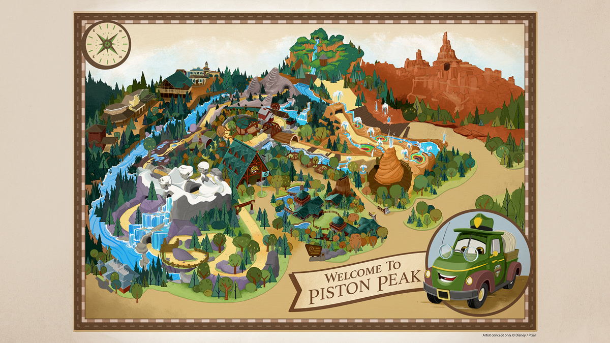 Piston Peak National Park concept art for Magic Kingdom's Frontierland expansion