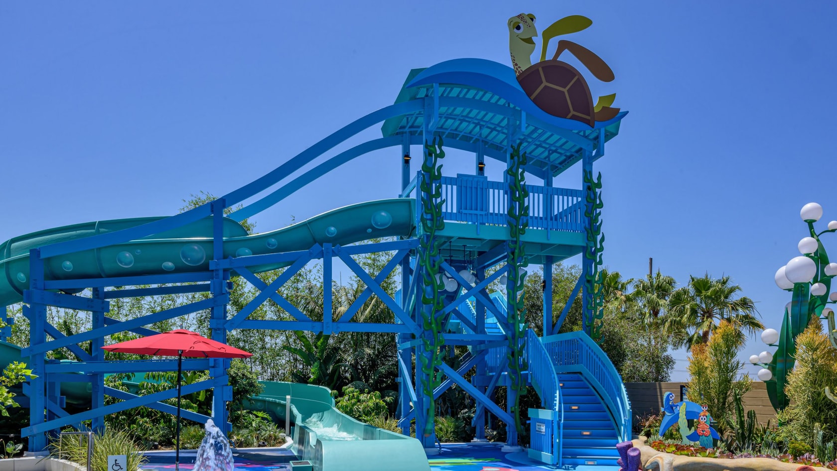File photo of Crush’s Surfin’ Slide at Pixar Place Hotel.