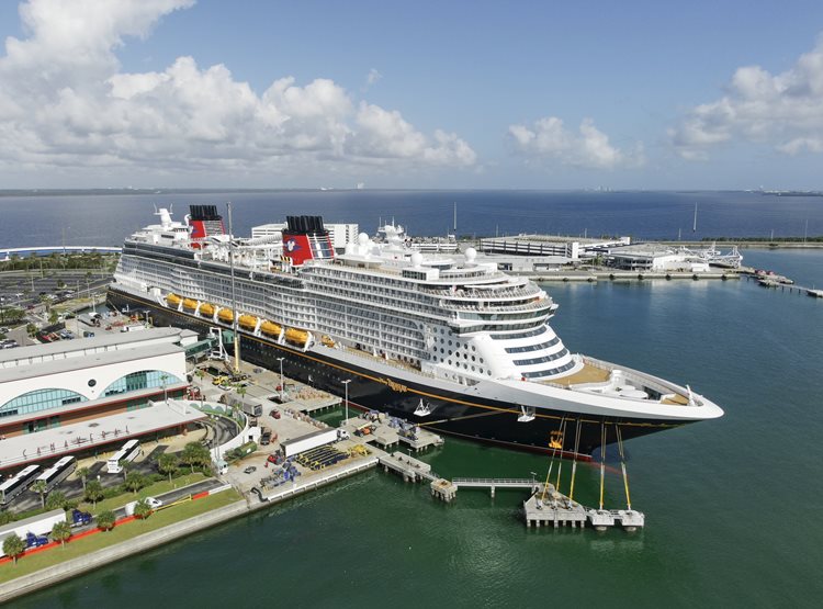 Disney Treasure docked at Port Canaveral