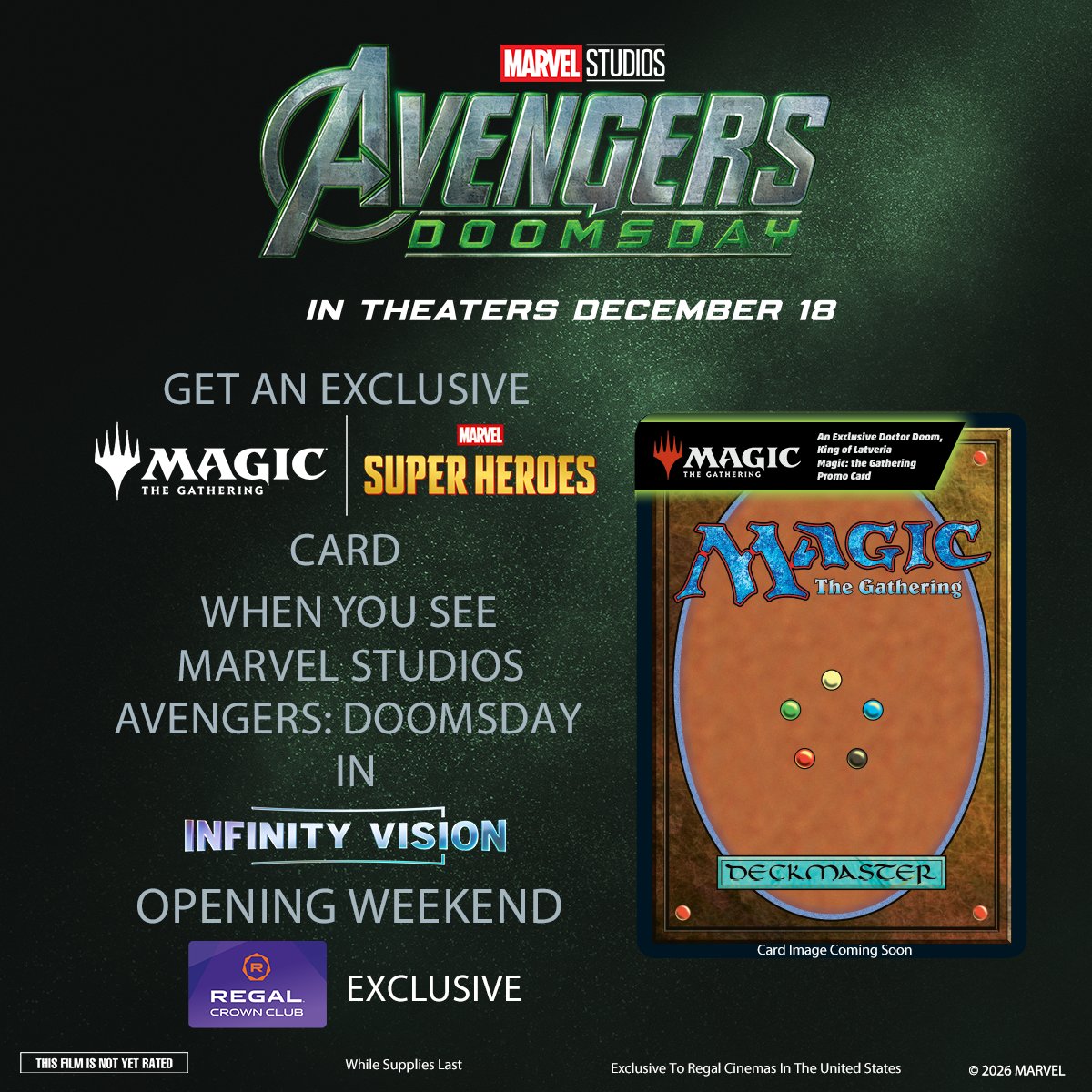 Regal Crown Club Avengers Doomsday Doctor Doom Magic card promotion