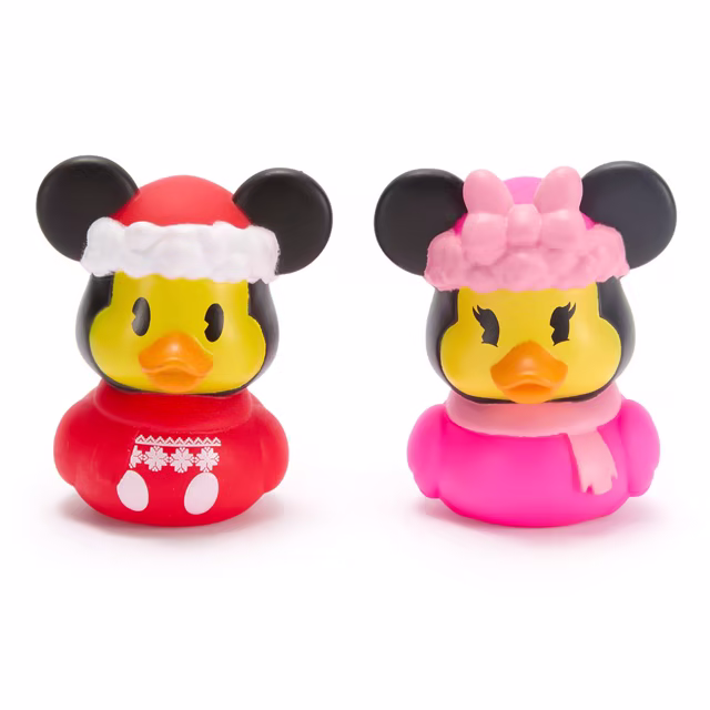 Mickey and Minnie Mouse holiday Duckalooz rubber duck figures