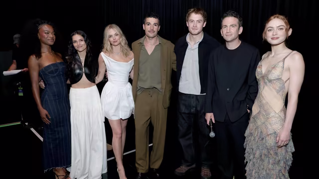 Inde Navarrette with the cast and director of Marvel Studios’ upcoming X-Men movie at D23 in August 2026