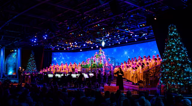 Candlelight Processional choir and orchestra perform at EPCOT