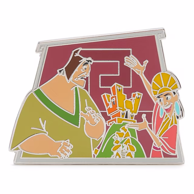 Kuzco and Pacha on a colorful Disney Store enamel pin
