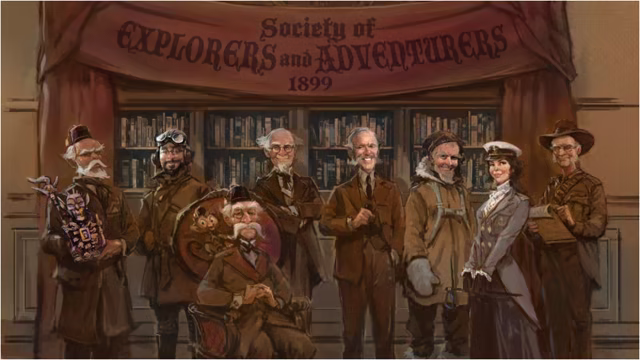 Concept art of Society of Explorers and Adventurers members