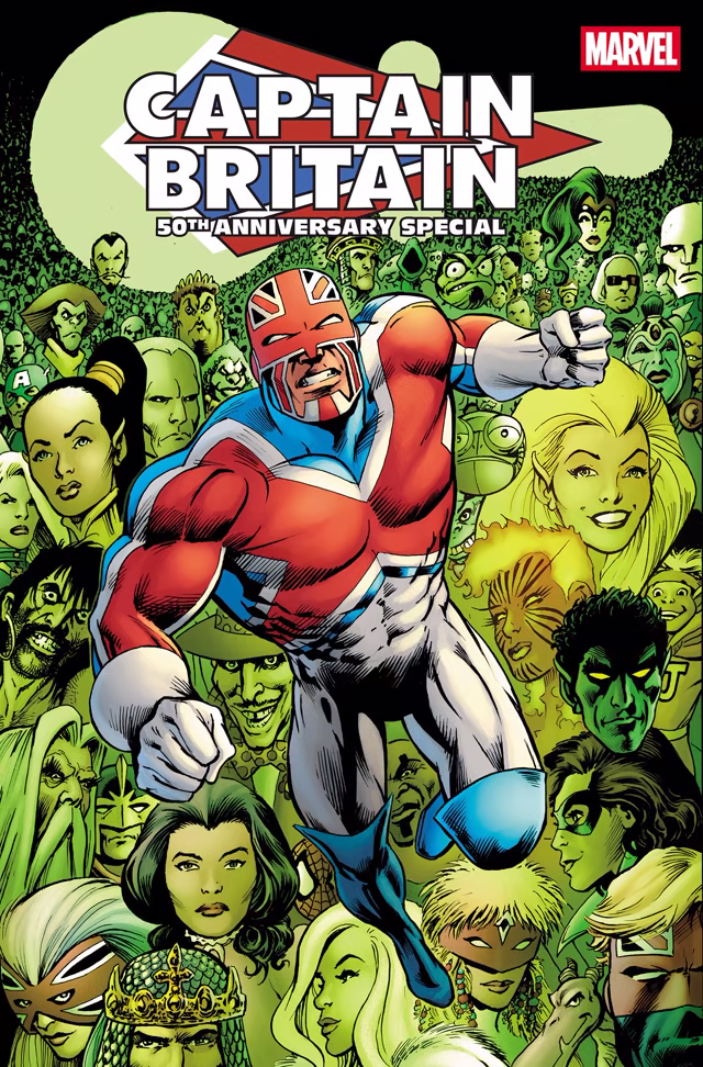 Captain Britain 50th Anniversary Special #1 cover featuring Brian Braddock