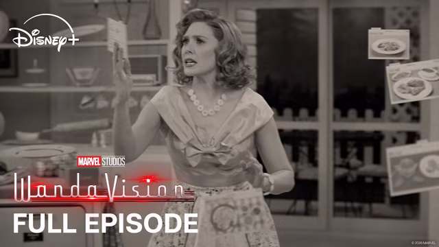 Wanda Maximoff in the first full WandaVision episode posted by Marvel Entertainment