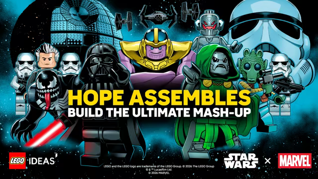 LEGO Hope Assembles artwork combining Star Wars and Marvel characters