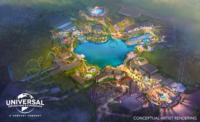 Conceptual artist rendering of Universal United Kingdom Resort in Bedfordshire