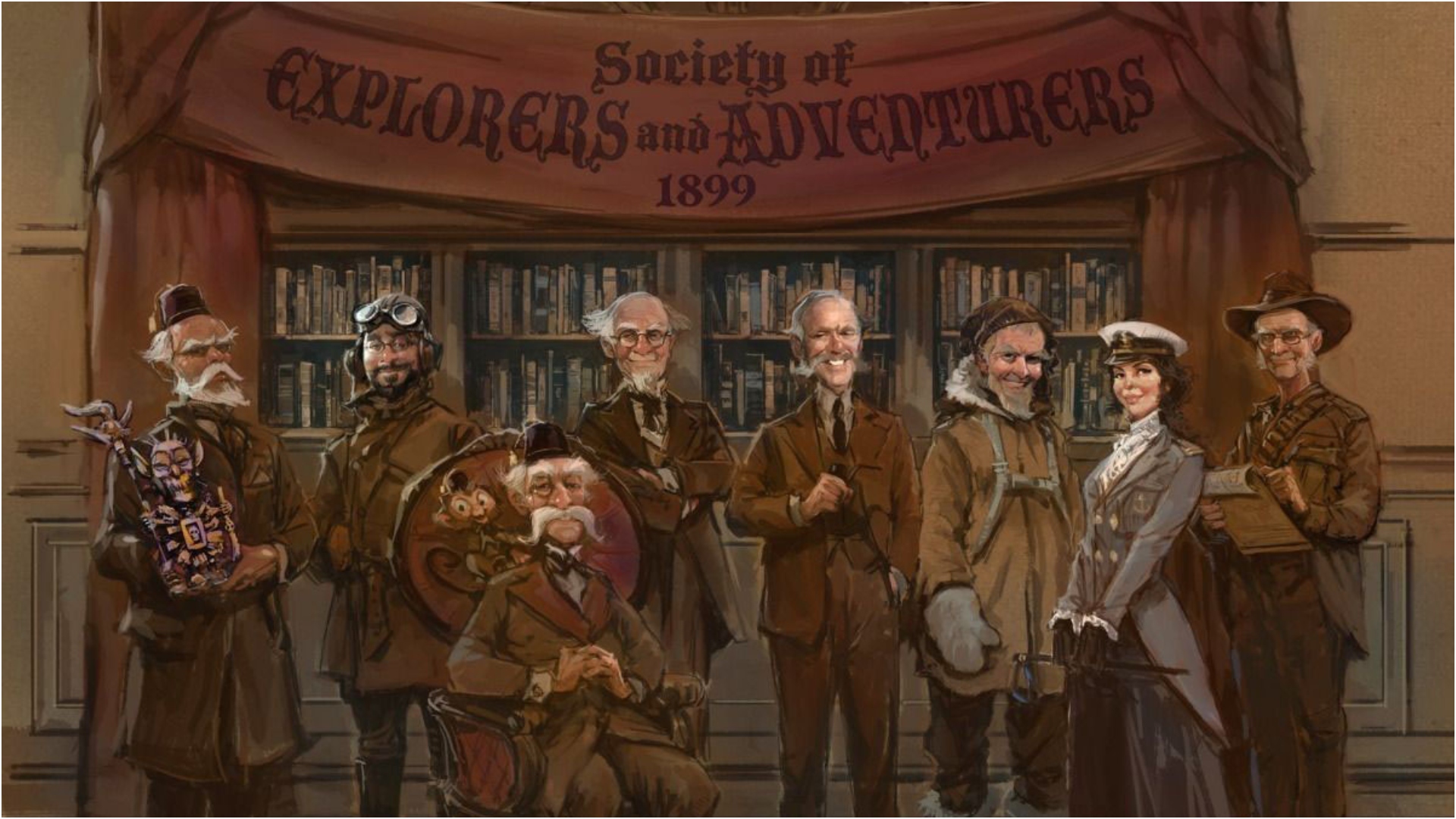 Concept art of Society of Explorers and Adventurers members