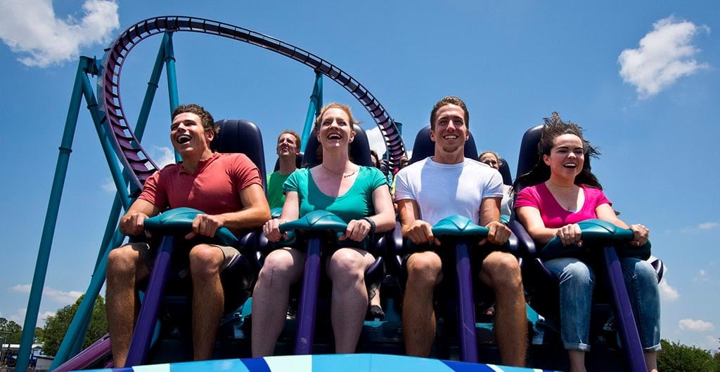 Riders aboard Mako at SeaWorld Orlando