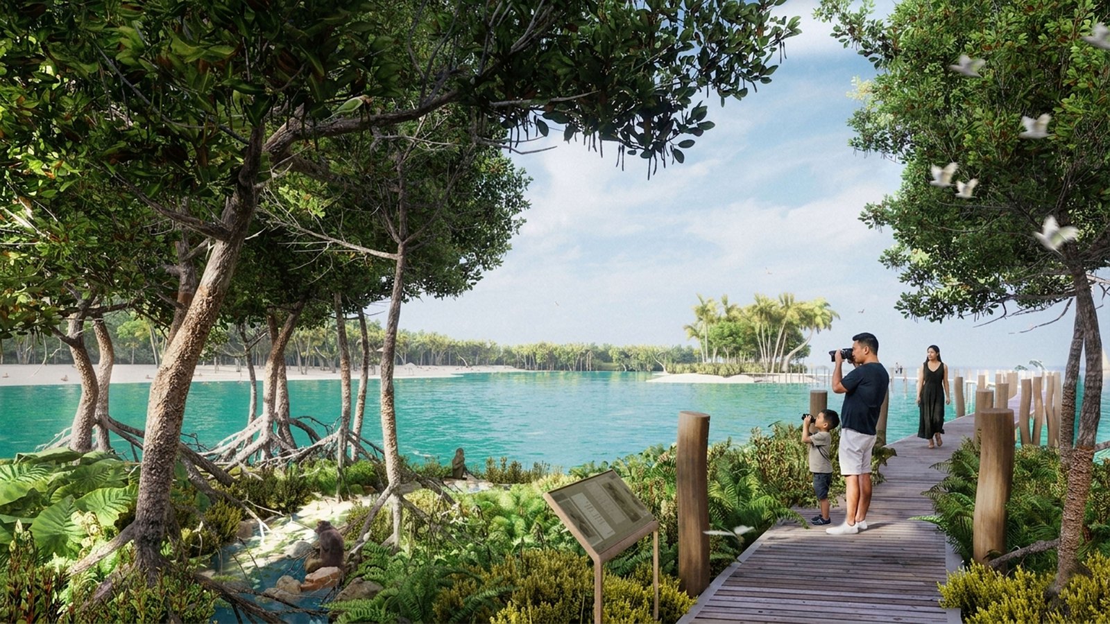 Artist's impression of islet-hopping along Sentosa's beaches