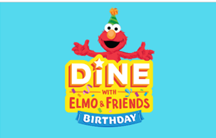 Elmo, Zoe, Cookie Monster and Abby Cadabby at the birthday dine