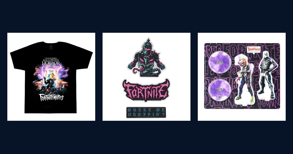 Fortnitemares Halloween Horror Nights T-shirt, sticker set and acrylic figures