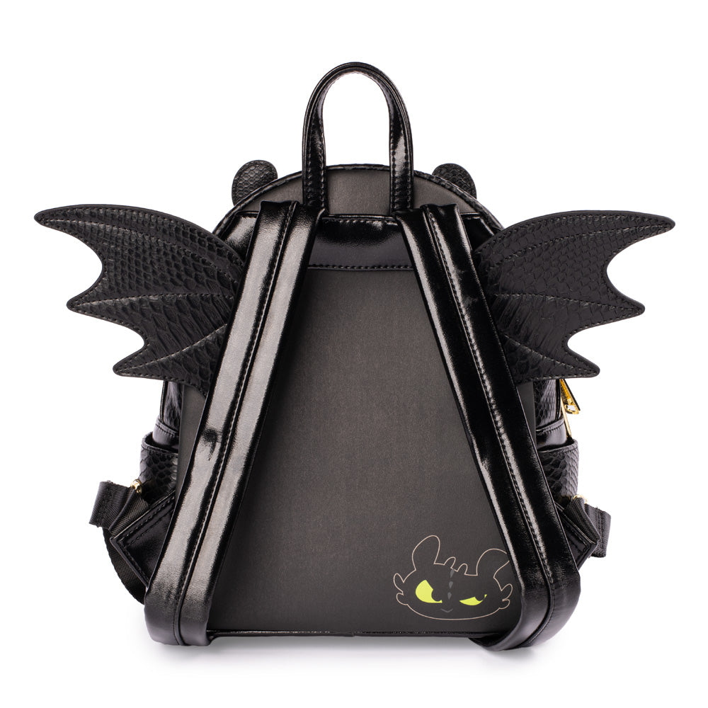 Back of the Toothless Loungefly mini backpack