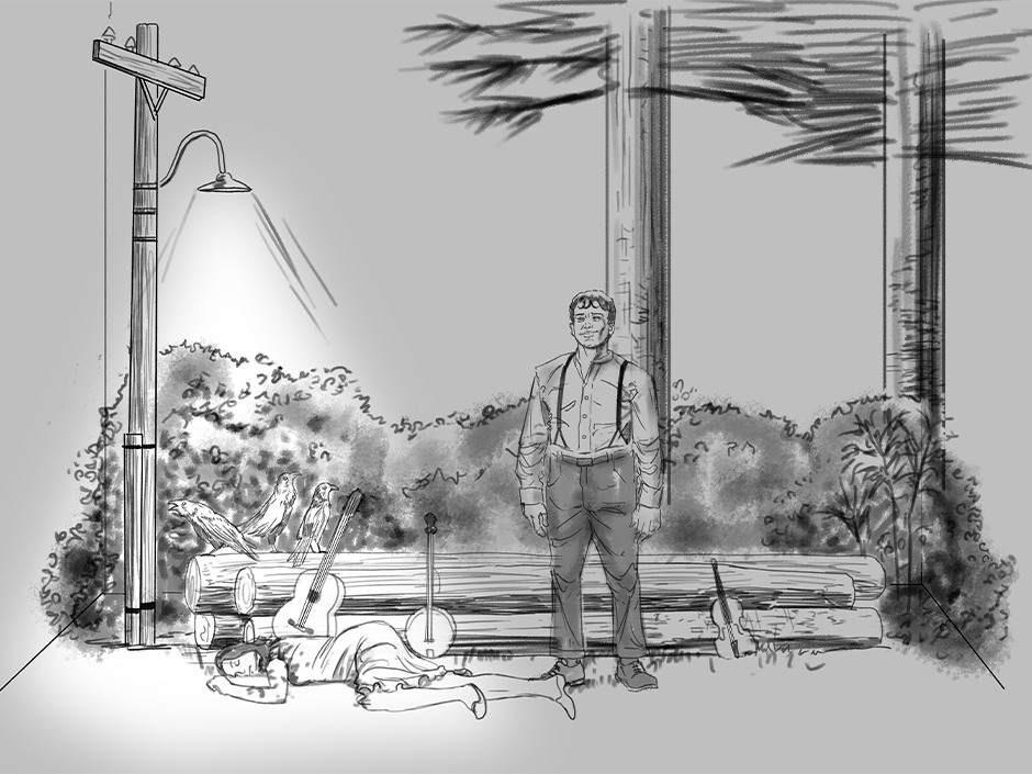 Concept art for the Sinners haunted house at Halloween Horror Nights Hollywood