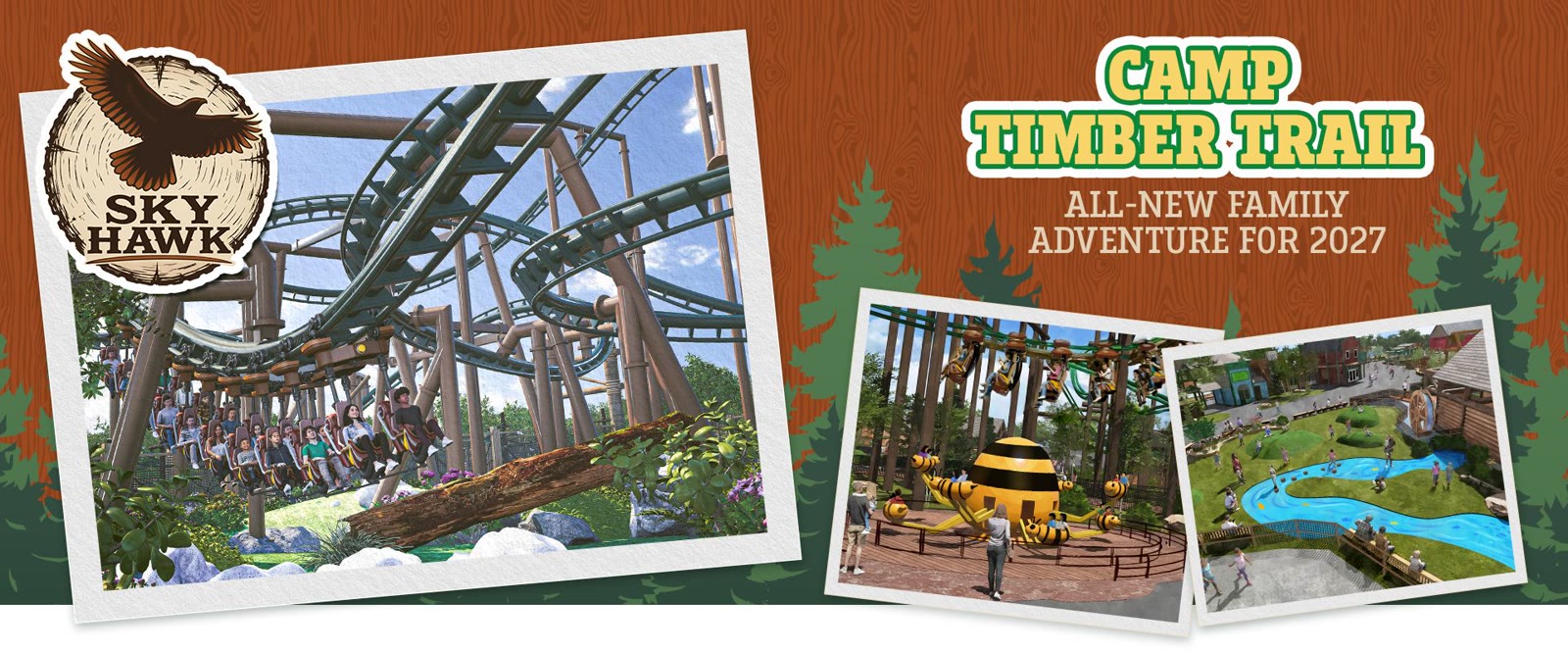 Camp Timber Trail concept art for Six Flags Great America
