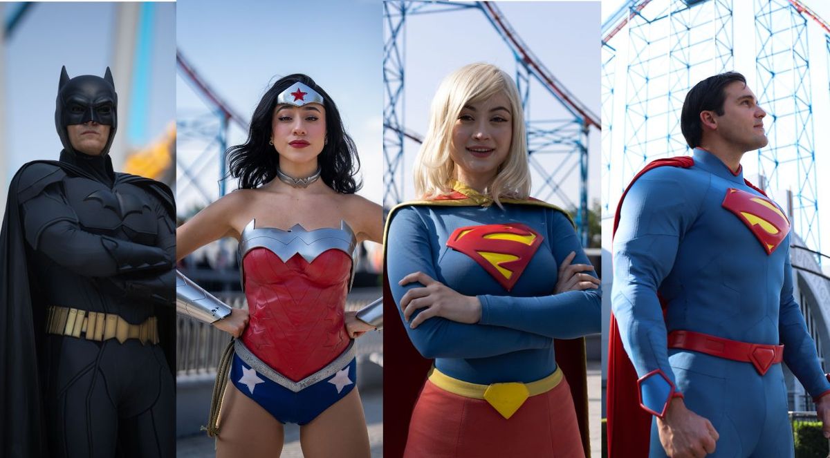 Batman, Wonder Woman, Supergirl and Superman at Six Flags México