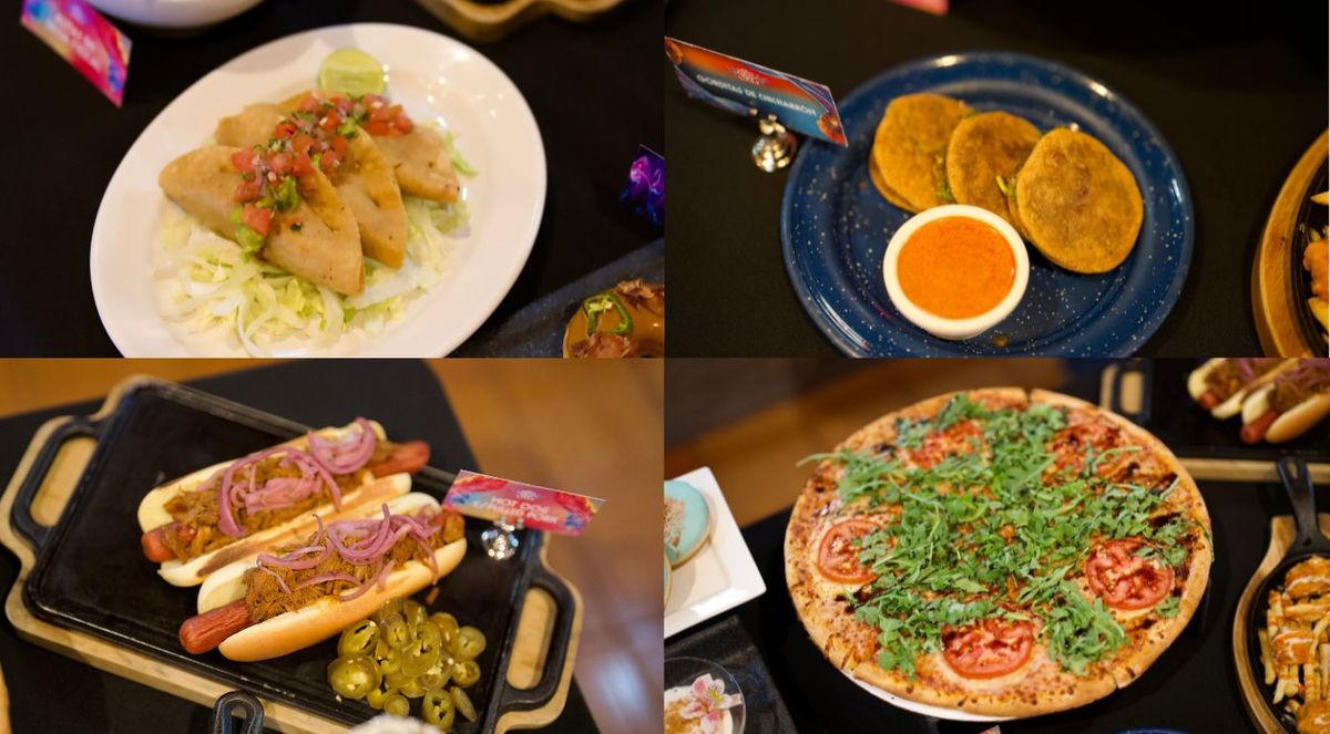 Four Héroes y Villanos Fest dishes at Six Flags México