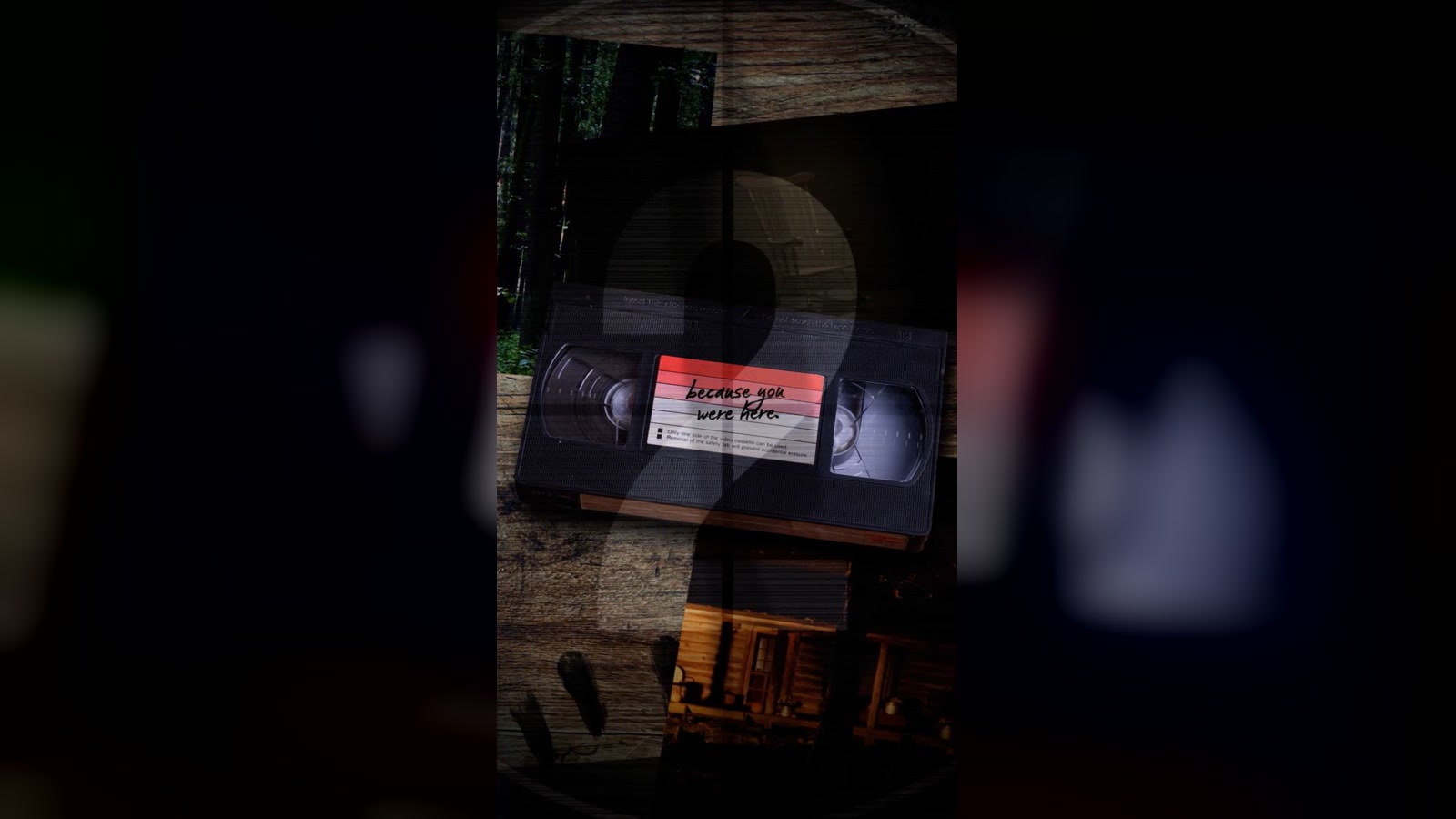 The Strangers: No Escape teaser artwork with a VHS tape and shadowed figure for Six Flags Over Texas