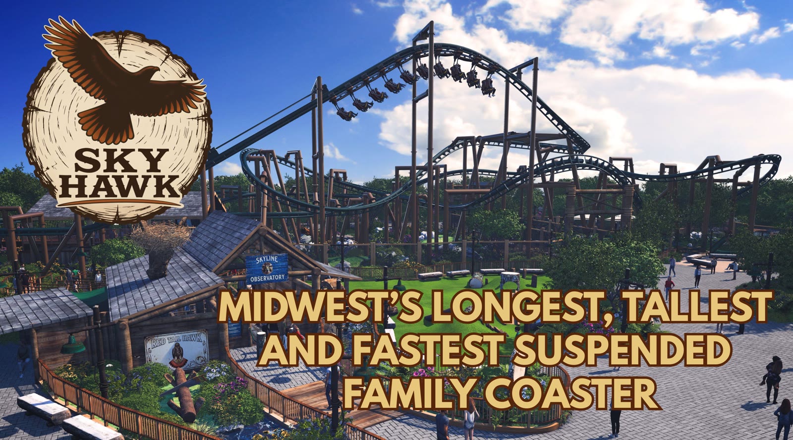 Sky Hawk suspended family coaster concept art