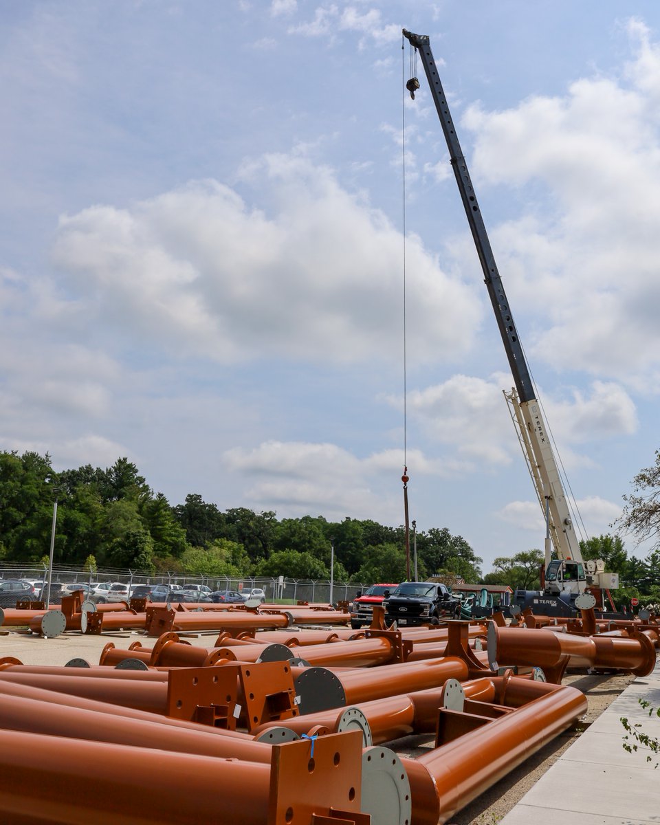 Sky Hawk green track sections staged at Six Flags Great America