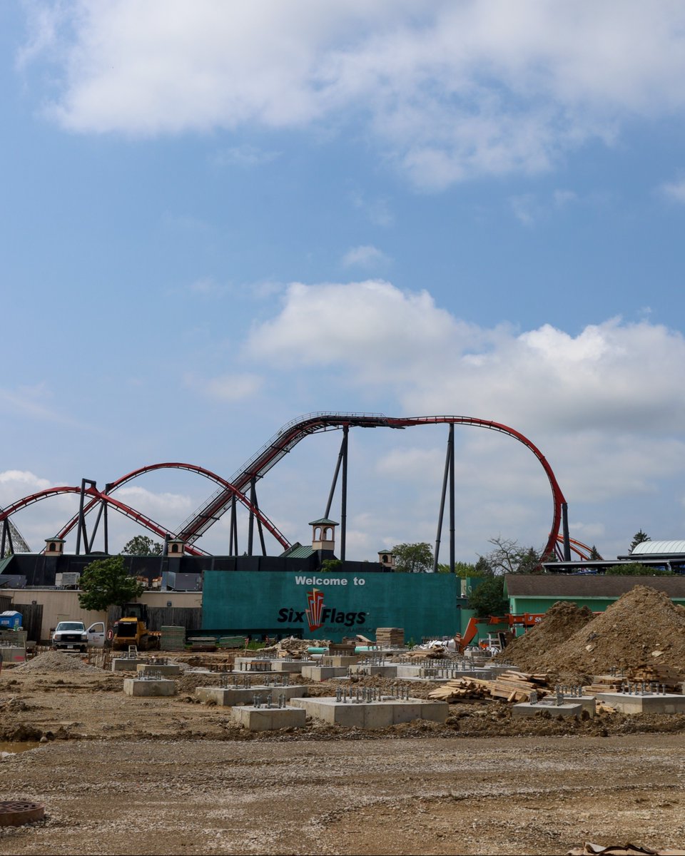 Sky Hawk track and coaster construction area at Six Flags Great America